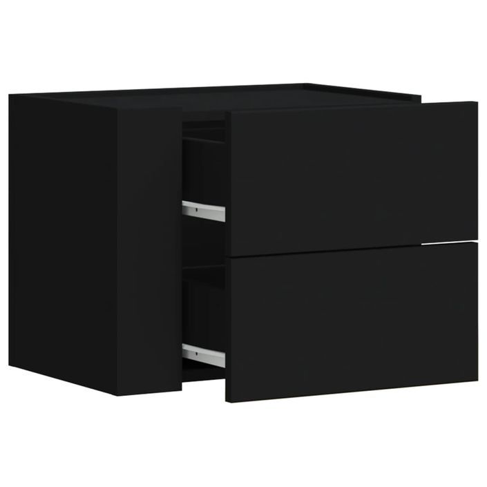 Tables de chevet murales 2 pcs noir 45x30x35 cm - Photo n°8