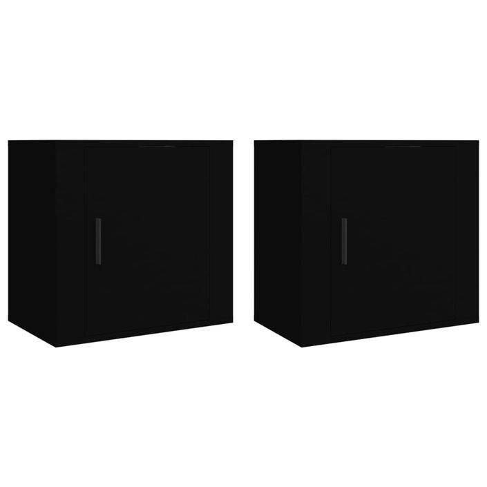 Tables de chevet murales 2 pcs Noir 50x30x47 cm - Photo n°2