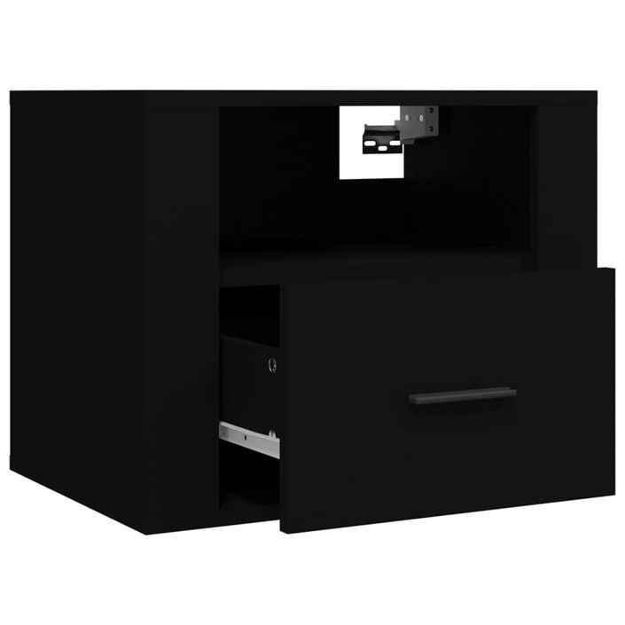 Tables de chevet murales 2 pcs Noir 50x36x40 cm - Photo n°7