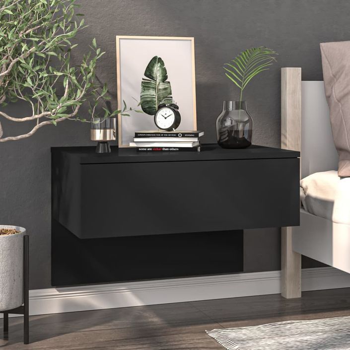 Tables de chevet murales 2 pcs Noir - Photo n°3