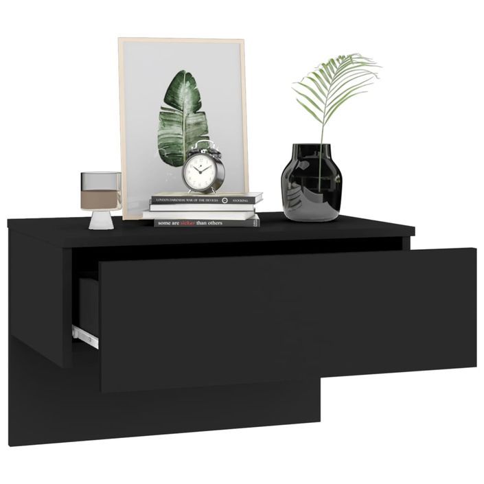 Tables de chevet murales 2 pcs Noir - Photo n°4