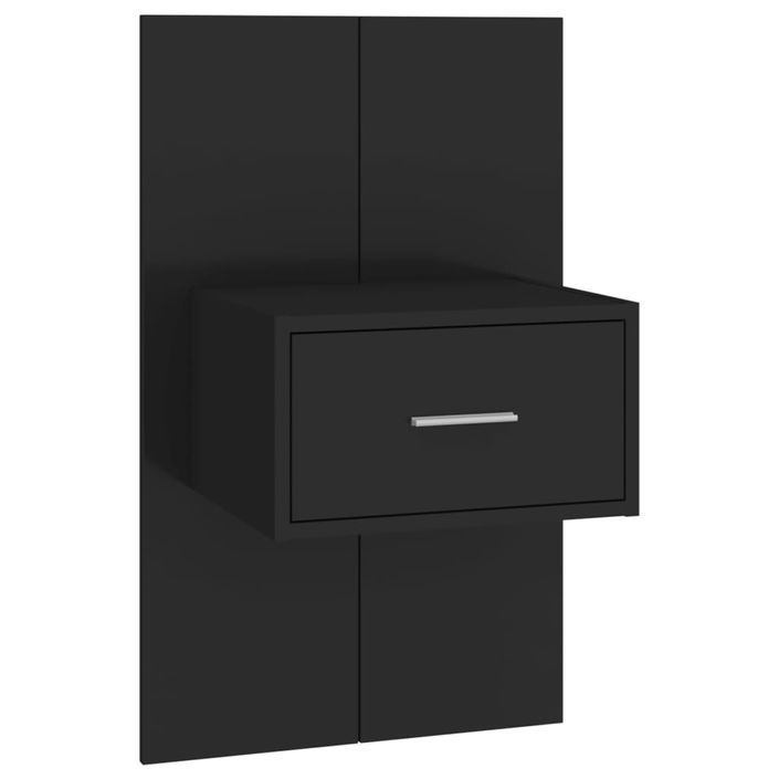 Tables de chevet murales 2 pcs Noir - Photo n°5