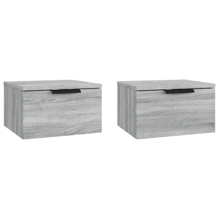 Tables de chevet murales 2 pcs Sonoma gris 34x30x20 cm - Photo n°2