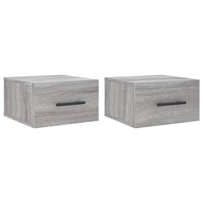 Tables de chevet murales 2 pcs sonoma gris 35x35x20 cm - Photo n°1