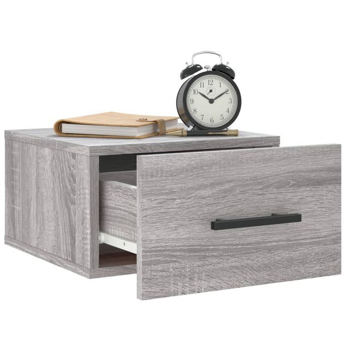 Tables de chevet murales 2 pcs sonoma gris 35x35x20 cm - Photo n°4