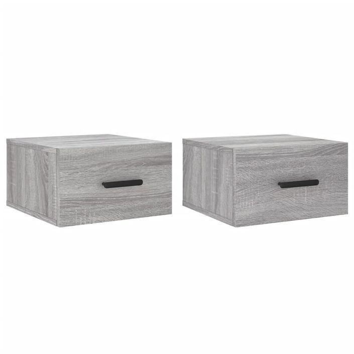 Tables de chevet murales 2 pcs sonoma gris 35x35x20 cm - Photo n°1