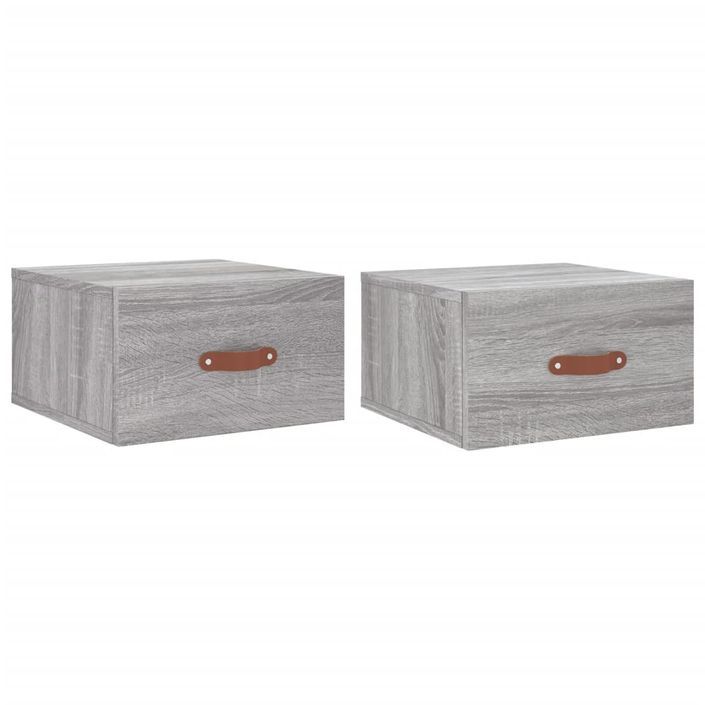 Tables de chevet murales 2 pcs sonoma gris 35x35x20 cm - Photo n°1