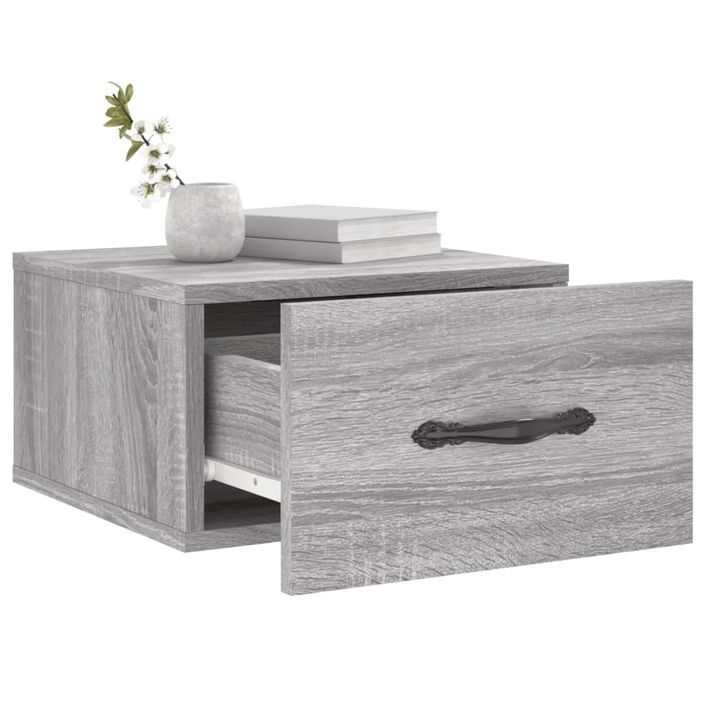 Tables de chevet murales 2 pcs sonoma gris 35x35x20 cm - Photo n°4