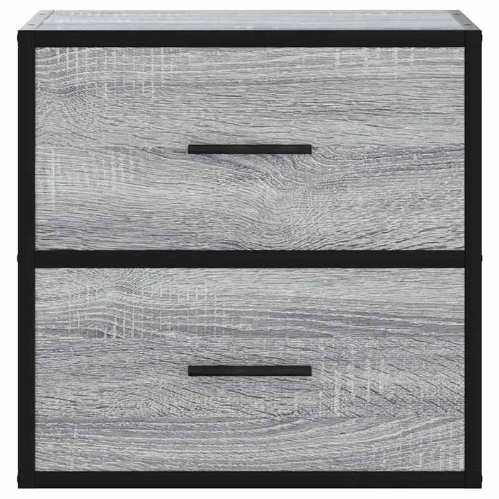 Tables de chevet murales 2 pcs sonoma gris 40x31x39,5 cm - Photo n°5