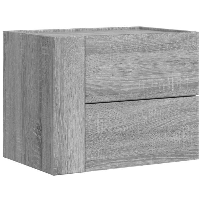 Tables de chevet murales 2 pcs sonoma gris 45x30x35 cm - Photo n°4