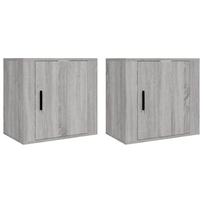 Tables de chevet murales 2 pcs Sonoma gris 50x30x47 cm - Photo n°2