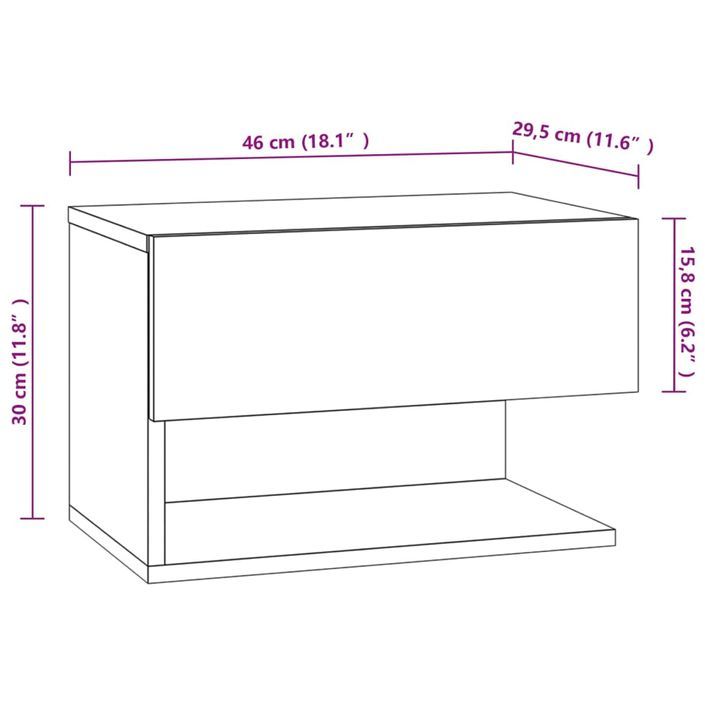 Tables de chevet murales 2 pcs Sonoma gris - Photo n°9