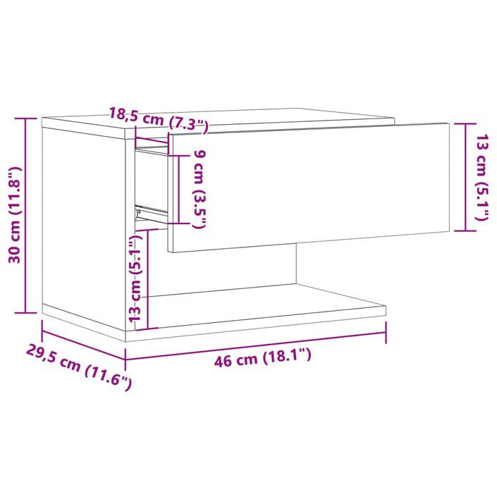 Tables de chevet murales 2 pcs vieux bois - Photo n°12