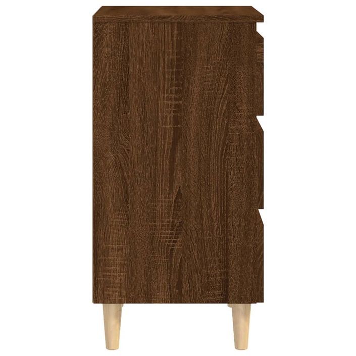 Tables de chevet pieds en bois 2 pcs Chêne marron 40x35x69 cm - Photo n°7