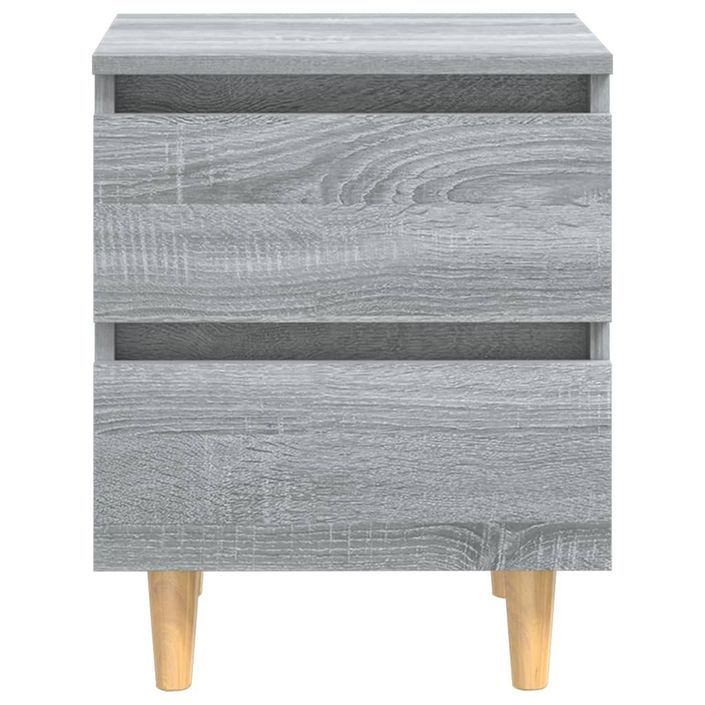 Tables de chevet pieds en bois 2 pcs Sonoma gris 40x35x50 cm - Photo n°3