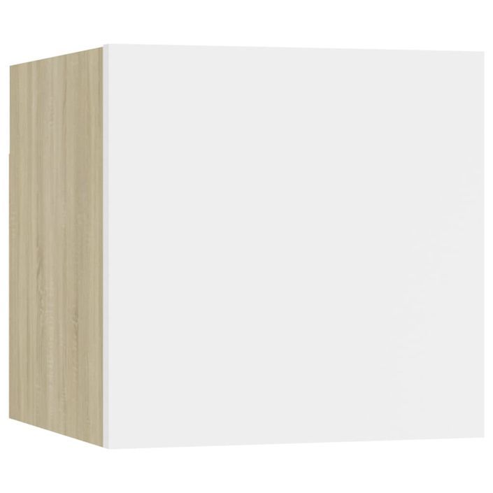 Tables de chevet suspendu 2pcs Blanc chêne sonoma 30,5x30x30cm - Photo n°5