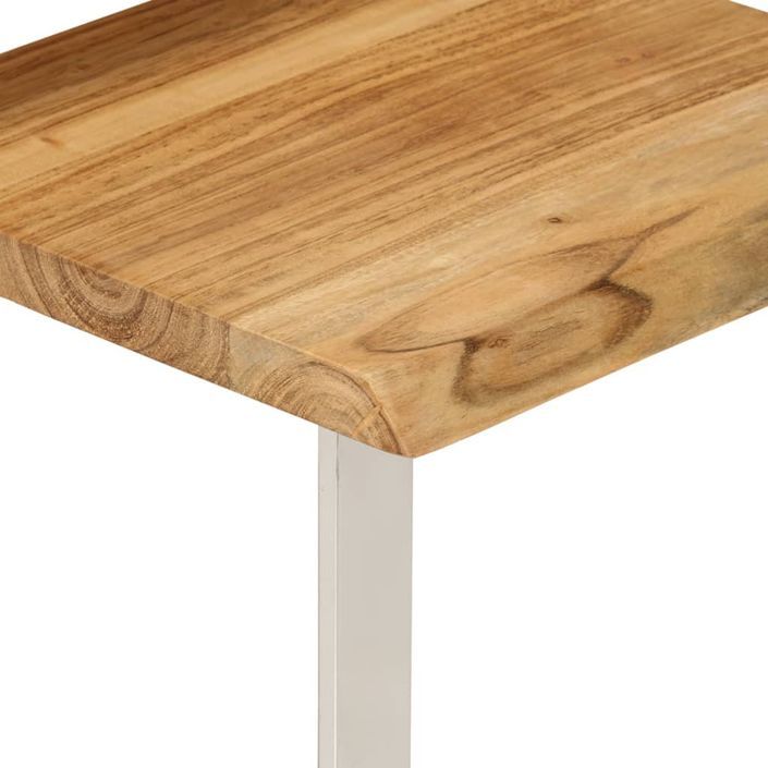 Tables gigognes 3 pcs avec bord vivant bois massif d'acacia - Photo n°7