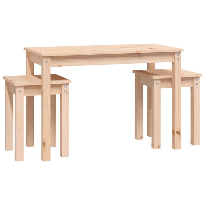 Tables gigognes 3 pcs Bois de pin massif - Photo n°5