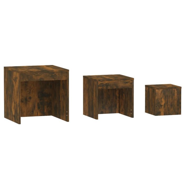 Tables gigognes 3 pcs Chêne fumé Bois d'ingénierie - Photo n°6