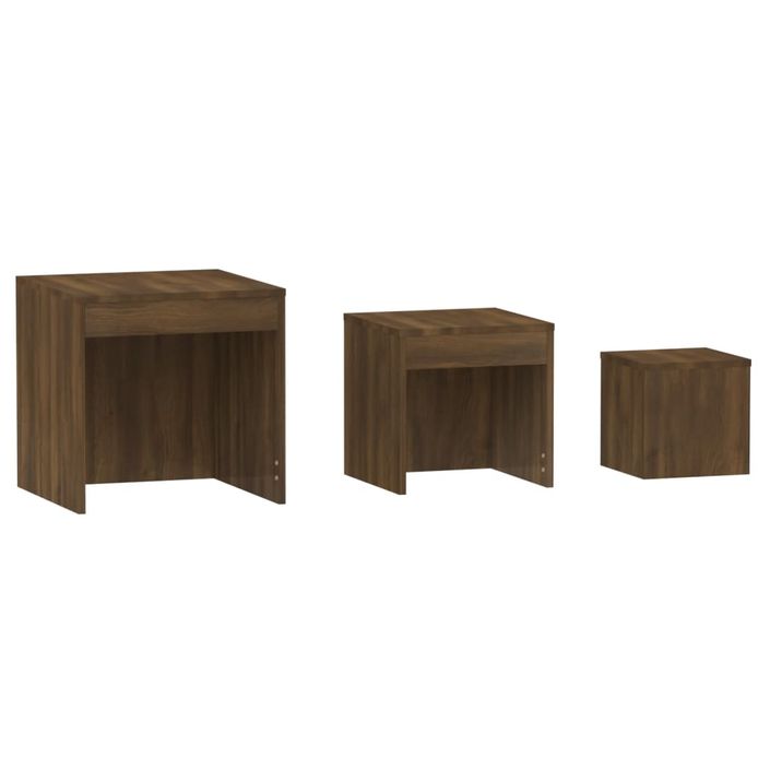 Tables gigognes 3 pcs Chêne marron Bois d'ingénierie - Photo n°6