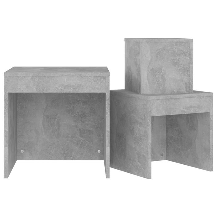 Tables gigognes 3 pcs Gris béton 2 - Photo n°9