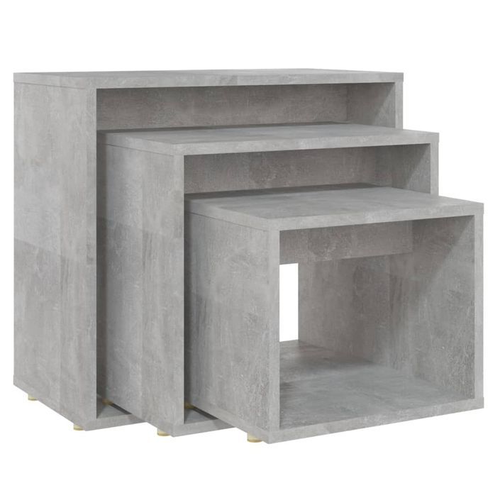 Tables gigognes 3 pcs Gris béton - Photo n°3