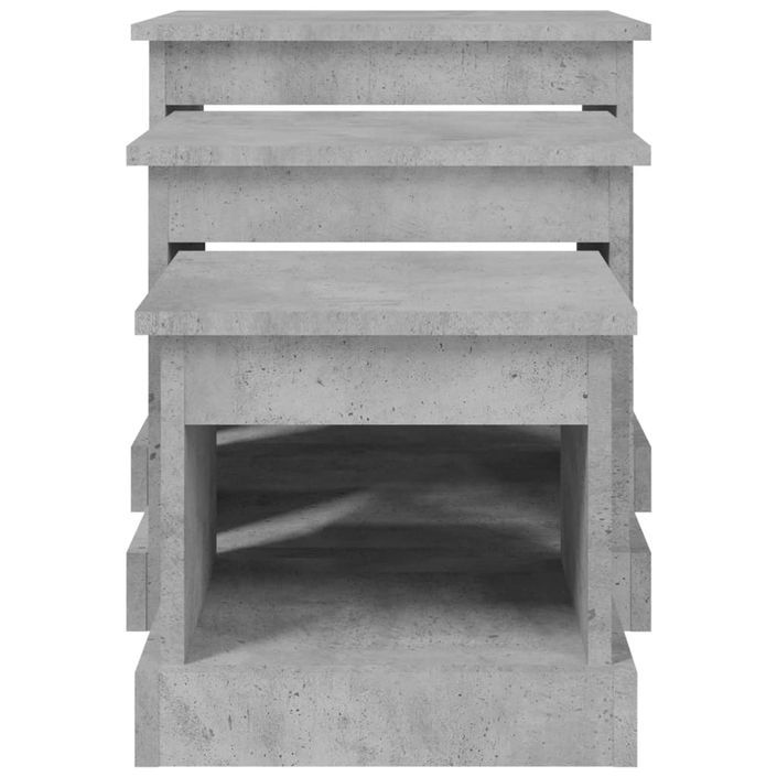 Tables gigognes 3 pcs gris béton bois d'ingénierie - Photo n°6