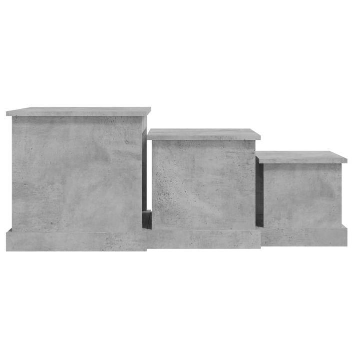 Tables gigognes 3 pcs gris béton bois d'ingénierie - Photo n°7