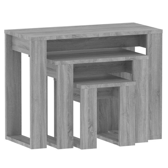 Tables gigognes 3 pcs Sonoma gris Bois d'ingénierie - Photo n°6