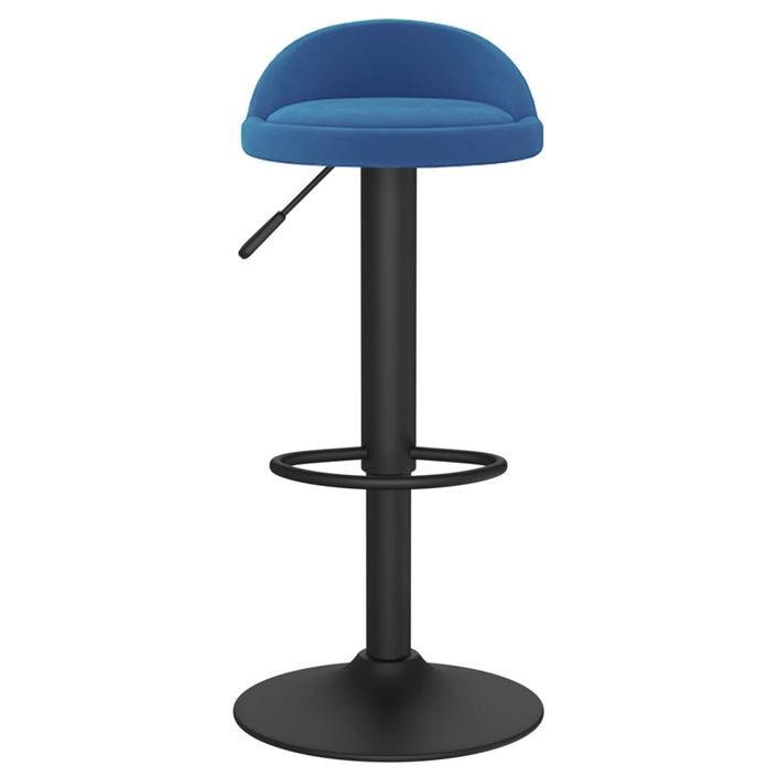 Tabouret assise arrondie velours bleu Luna - Lot de 2 - Photo n°4