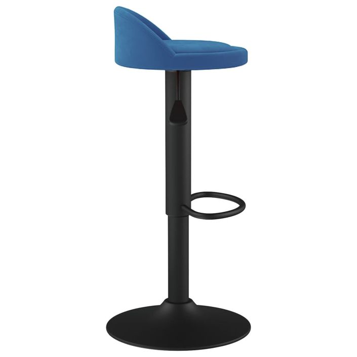 Tabouret assise arrondie velours bleu Luna - Lot de 2 - Photo n°5