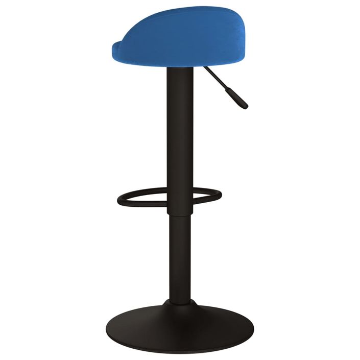 Tabouret assise arrondie velours bleu Luna - Lot de 2 - Photo n°6