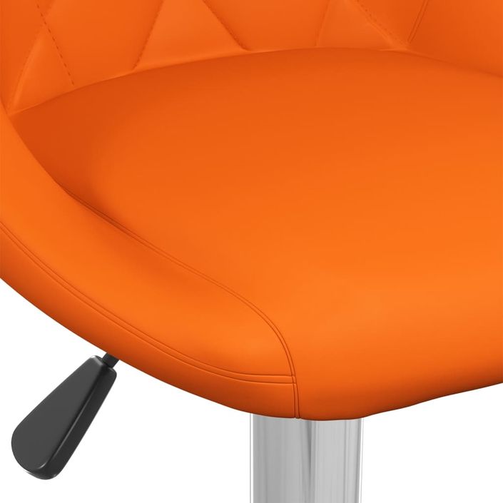 Tabouret avec dossier et assise en simili cuir orange Loka - Photo n°5