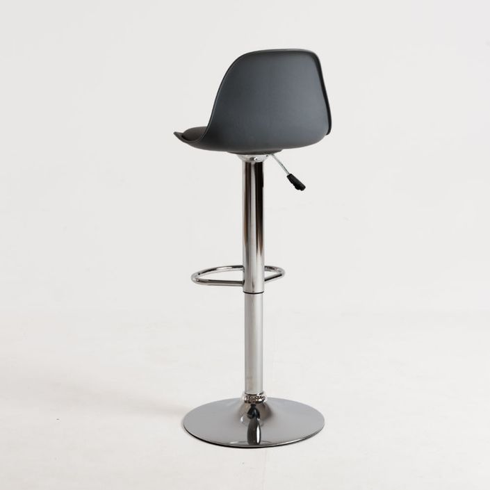 Tabouret avec dossier simili cuir gris Lennie - Photo n°4