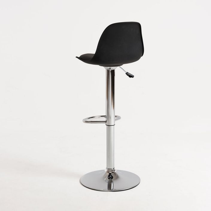 Tabouret avec dossier simili cuir noir Lennie - Photo n°4