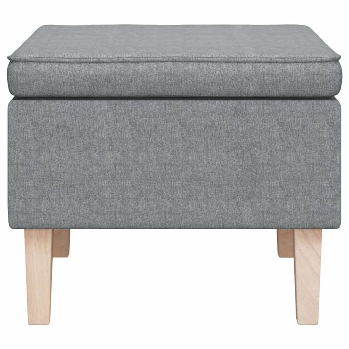 Tabouret avec pieds en bois Gris clair Tissu - Photo n°3