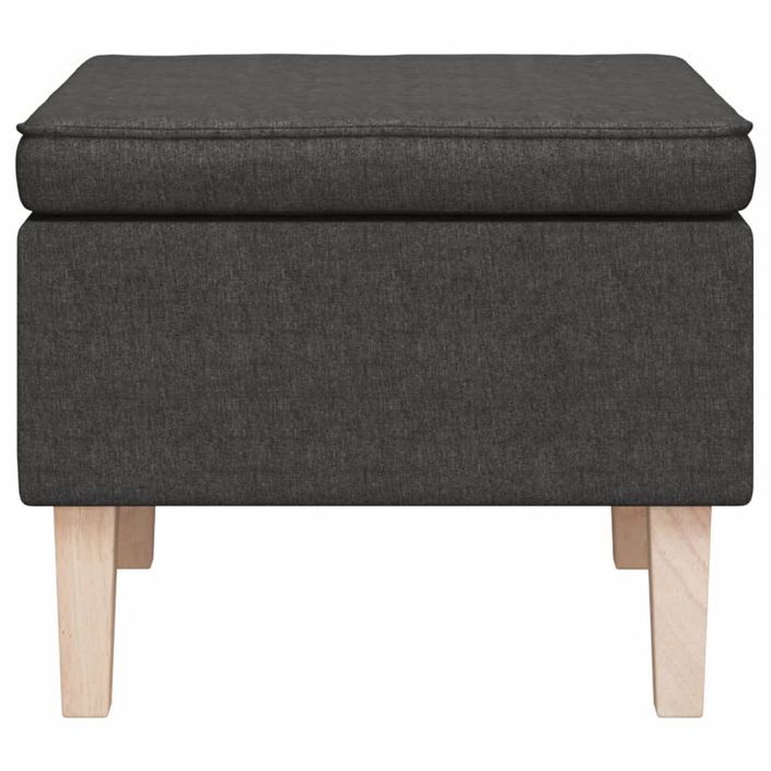 Tabouret avec pieds en bois Gris foncé Tissu - Photo n°3