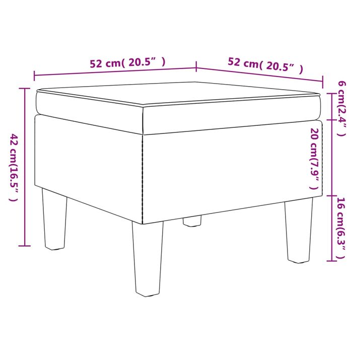 Tabouret avec pieds en bois Marron Tissu - Photo n°5