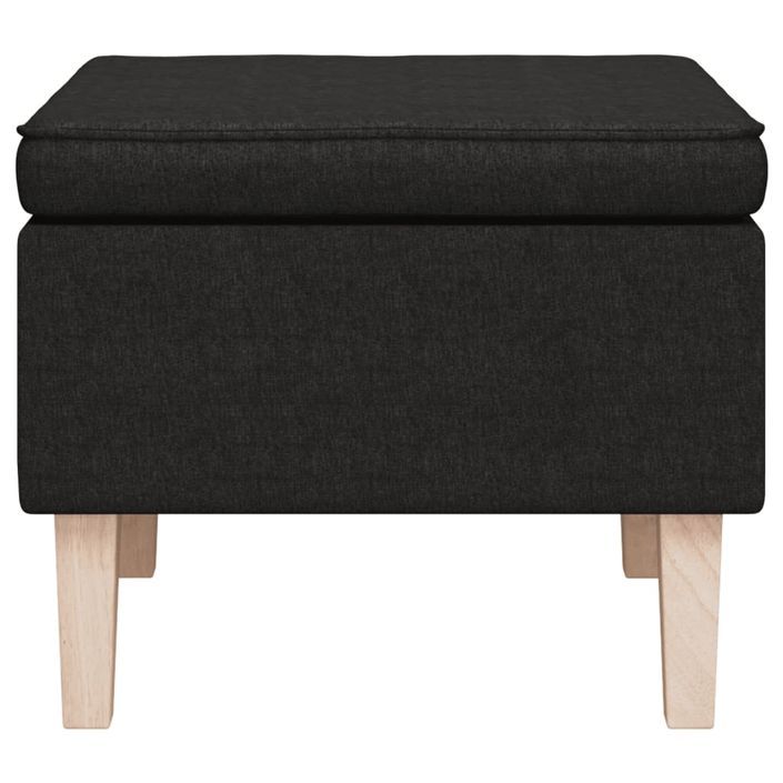 Tabouret avec pieds en bois Noir Tissu - Photo n°3