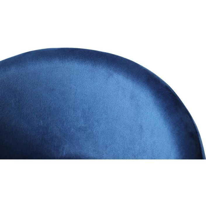 Tabouret de bar scandinave tissu bleu et pieds métal noir Kibo - Lot de 2 - Photo n°5
