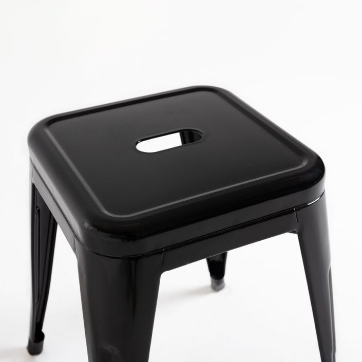 Tabouret bas 45 cm Kontoir en acier brillant - Design industriel et élégant - Photo n°3