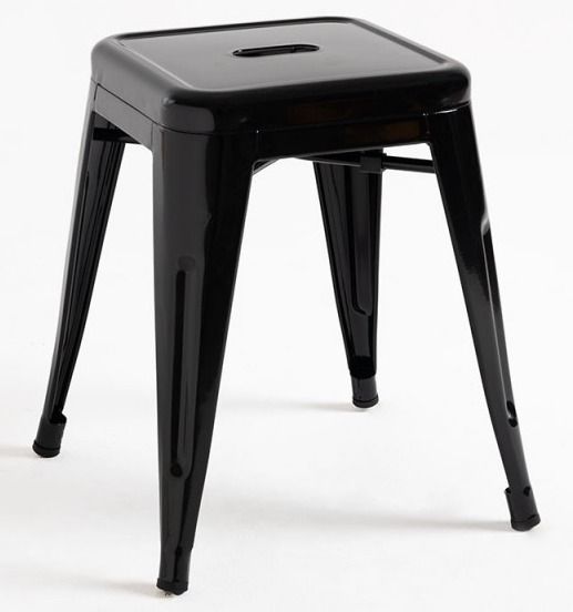 Tabouret bas 45 cm Kontoir en acier brillant - Design industriel et élégant - Photo n°1