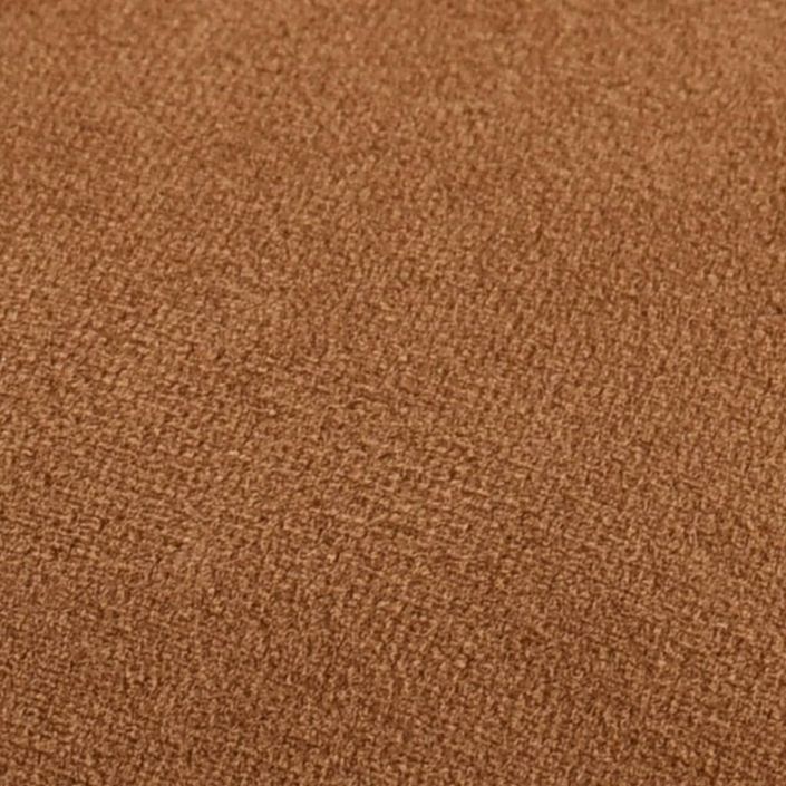 Tabouret bas design velours brun et metal doré Sinza - Photo n°2