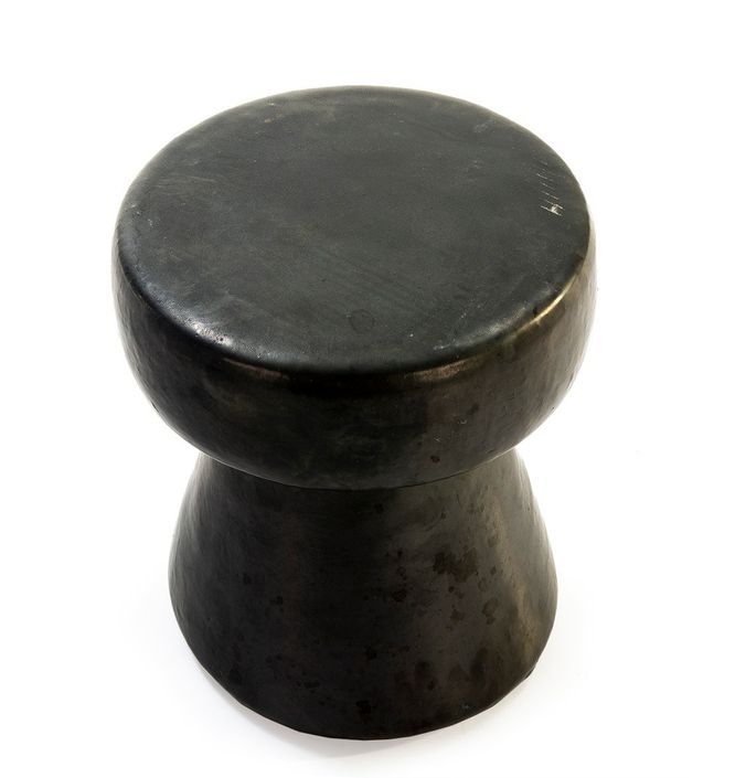 Tabouret bas grès anthracite Joro - Photo n°2