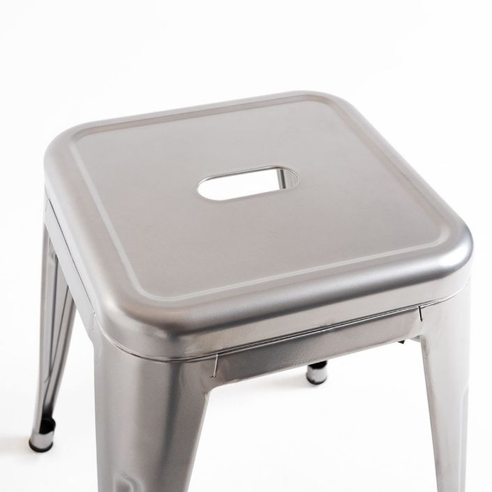 Tabouret bas industriel acier brillant Kontoir 45 cm - Photo n°4