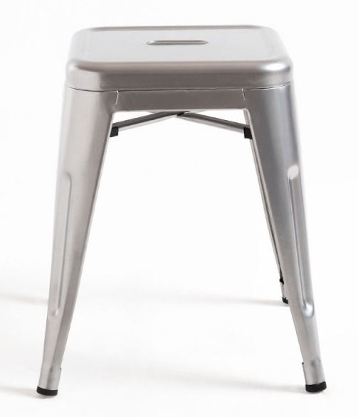 Tabouret bas industriel acier brillant Kontoir 45 cm - Photo n°3