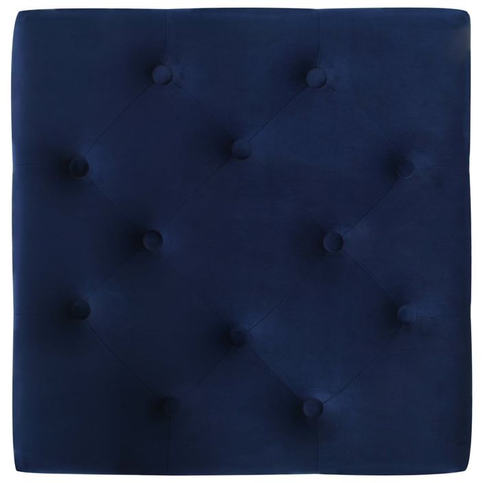 Tabouret Bleu marine 60x60x36 cm Velours Karo - Photo n°5