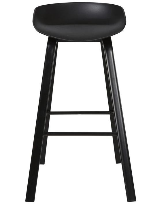 Tabouret de bar ABS noir et pieds métal noir Arima - Lot de 4 - Photo n°3