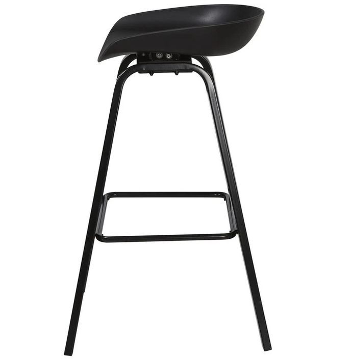 Tabouret de bar ABS noir et pieds métal noir Arima - Lot de 4 - Photo n°5