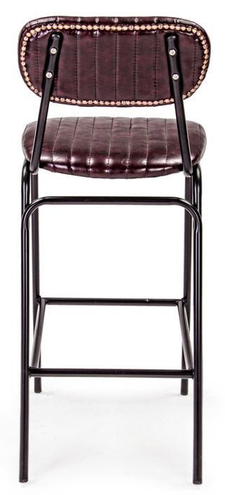 Tabouret de bar acier bordeaux Debbie hauteur d'assise 74 cm - Photo n°2